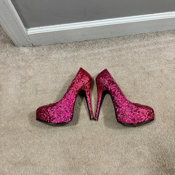 Pink glitter pumps Bordello sz 9 - Picture 3 of 8